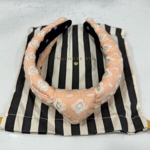 Lele Sadoughi Daisy Eyelet Peach Knotted Headband